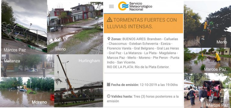 TEMPORAL, Zona Oeste la más afectada: Barrios inundados y familias evacuadas por los fuertes vientos y las incesantes lluvias