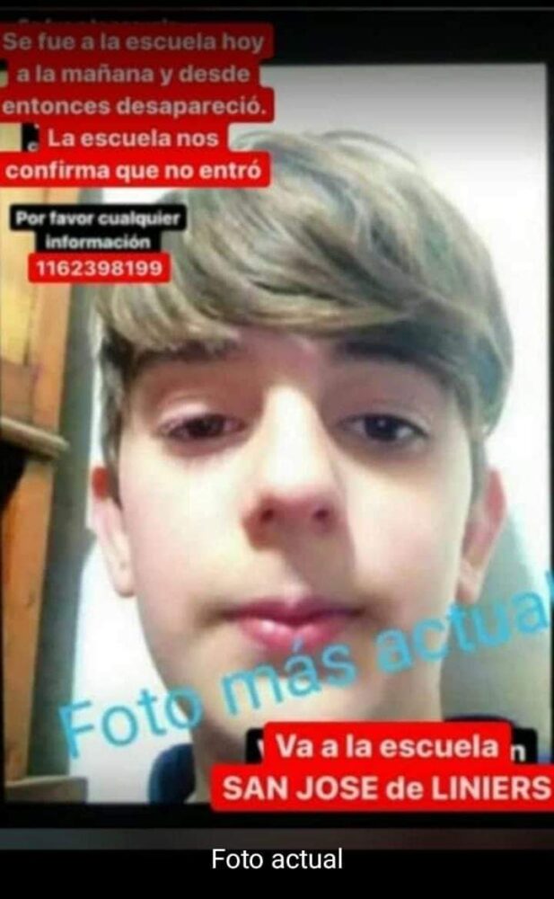 Buscan desesperadamente a un chico de 13 años desaparecido en Liniers