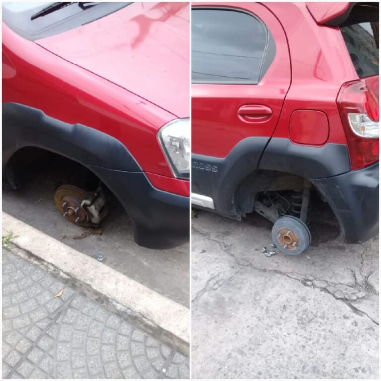 Siguen los robos de ruedas en Villa Madero