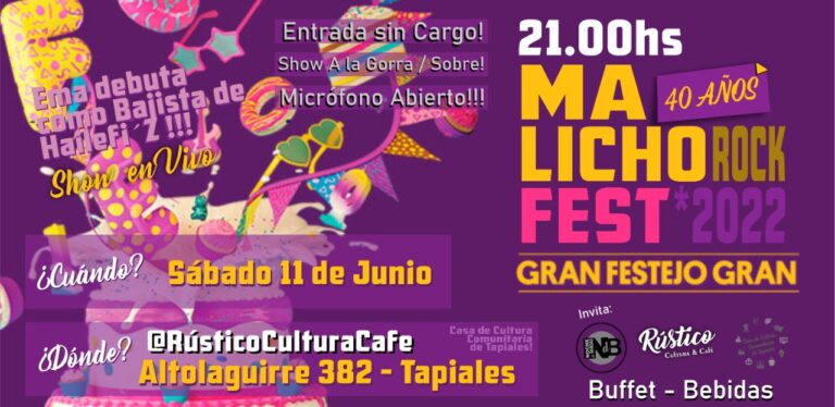 Tapiales: Llega “Malicho Fest” a la Casa de Cultura Comunitaria