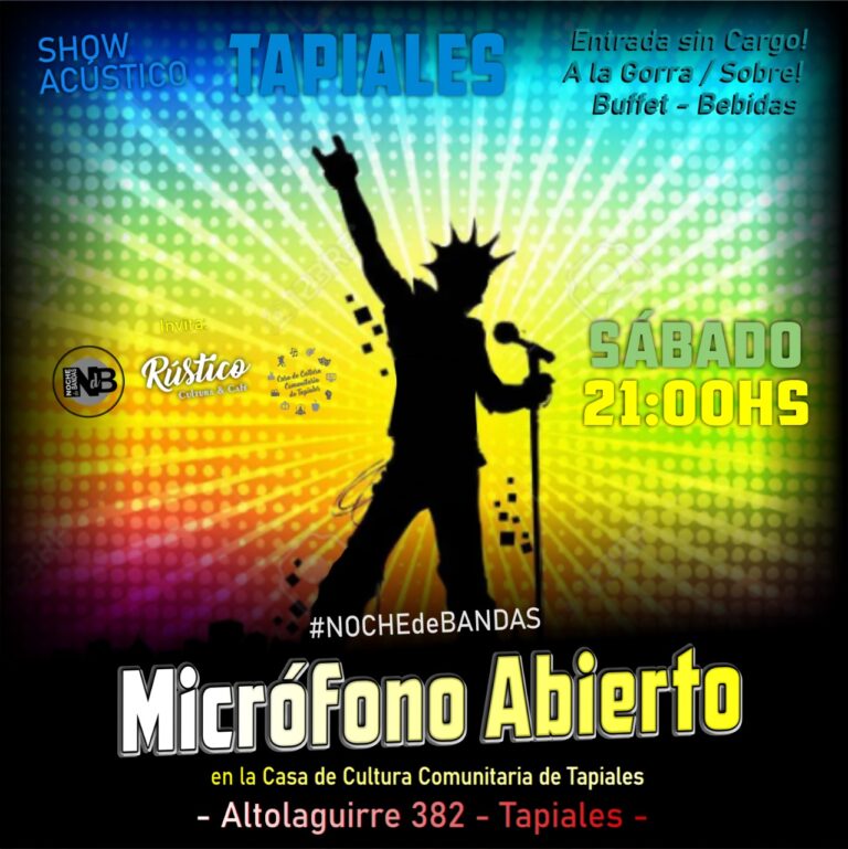 Sábado 30 de julio: Micrófono Abierto en la Casa de Cultura de Tapiales