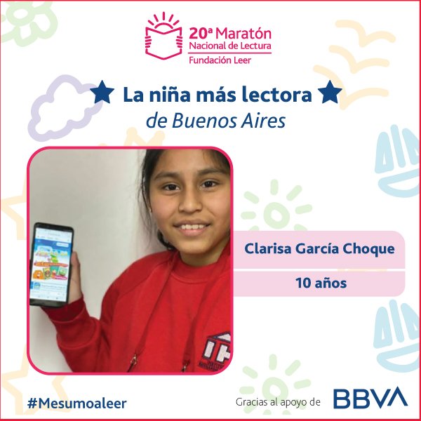 Alumna de La Tablada fue elegida como la mejor lectora en Buenos Aires