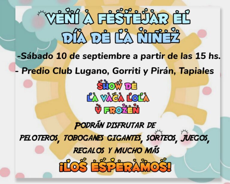 Tapiales: Festejo por el Día de la Niñez en el club Lugano