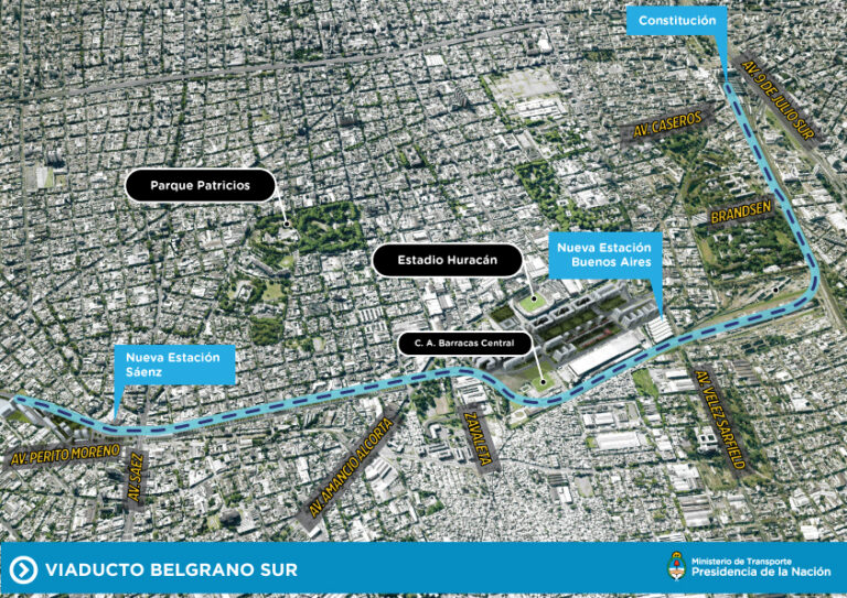 Nuevos detalles sobre la extensión del viaducto en el Belgrano Sur