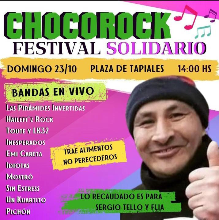 Realizarán un festival a beneficio de “Choco” Tello en la plaza de Tapiales