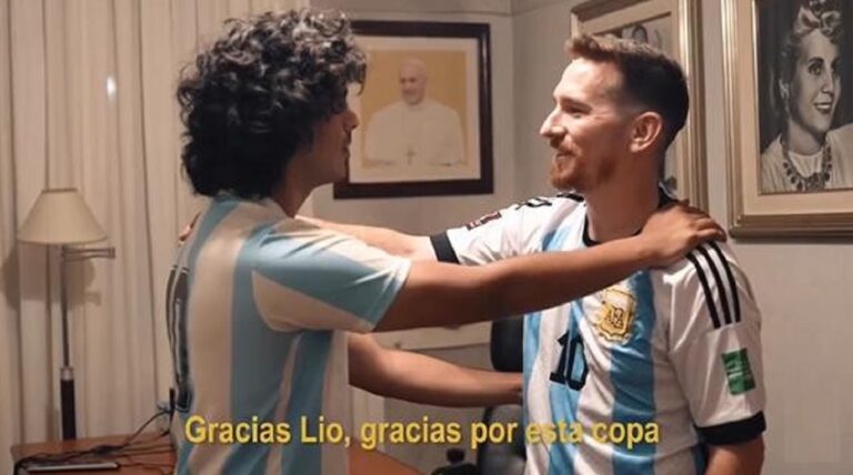 Merlo: Gustavo Menéndez celebró el triunfo de la selección con los dobles de Maradona y Messi