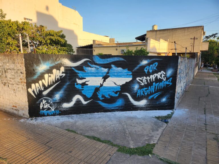 Aldo Bonzi: Pintaron un nuevo mural de Malvinas en Nazar y Guanella