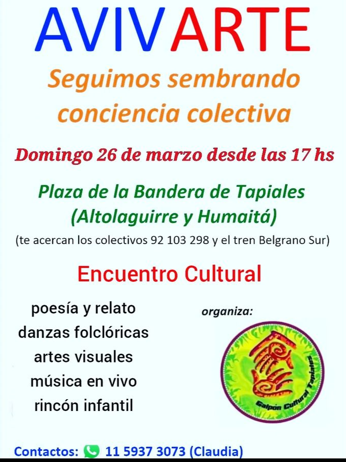 Vuelve el evento cultural “AVIVARTE” a la plaza de Tapiales