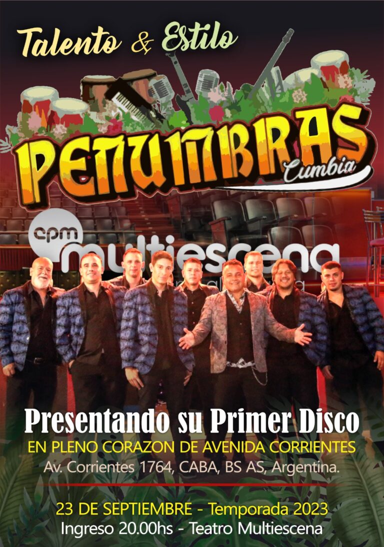 23 de septiembre: Penumbras Cumbia se presentará en el Teatro Multiescena