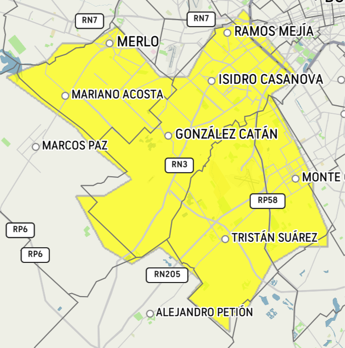 Alerta amarilla en La Matanza, Merlo y parte de Ezeiza