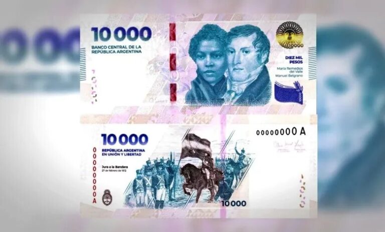 Ya están en circulación los nuevos billetes de 10.000 pesos